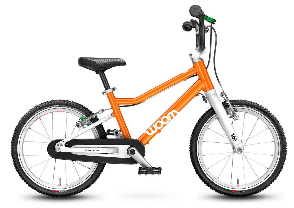 Woom 4 Original Kinderfiets – Flame Orange & Lizard Lime – 20 inch