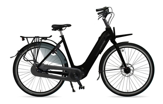 Azor Damesfiets – Zwart Glans – 49 cm – Hydraulische Schijfremmen