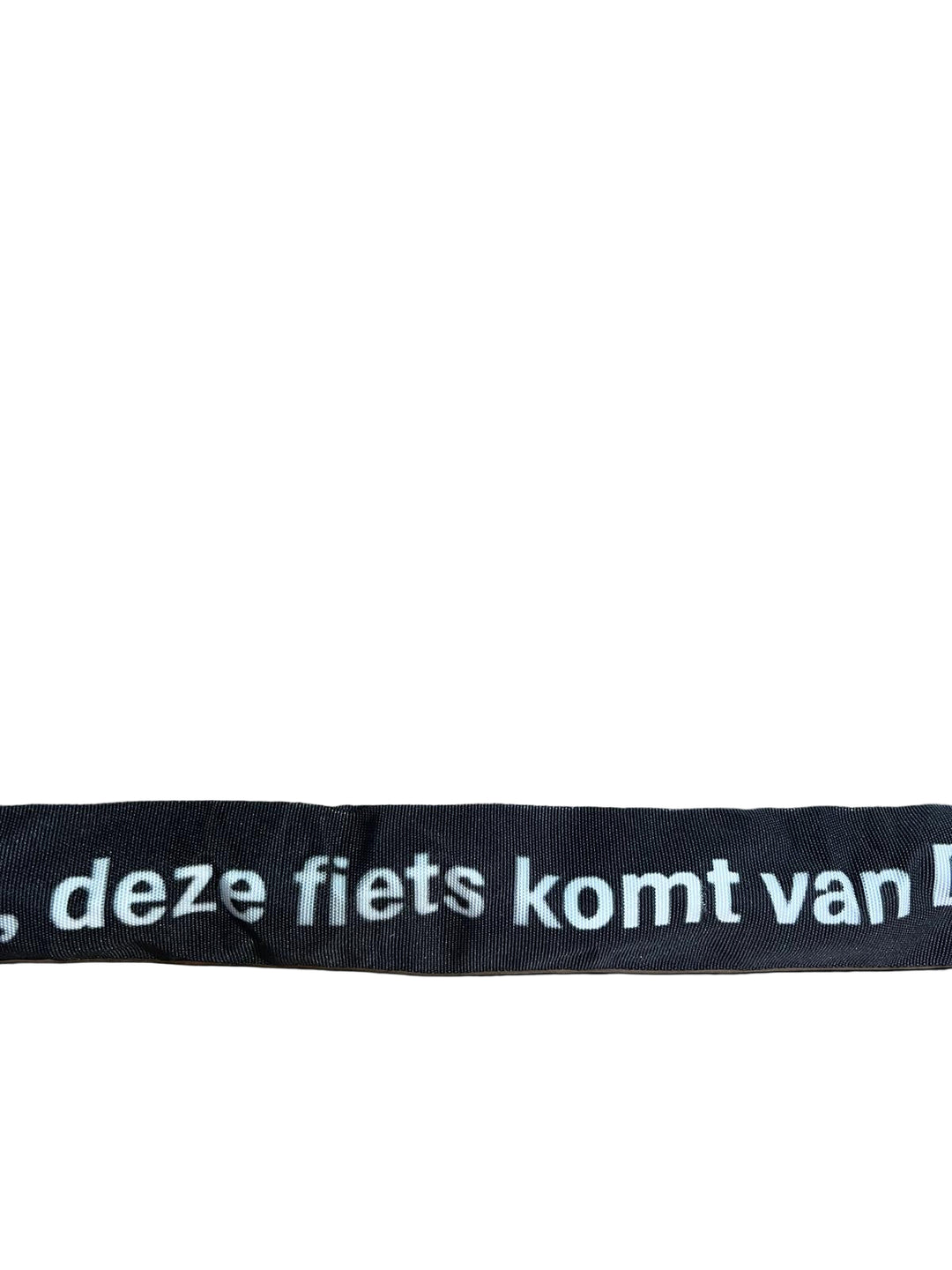 ART*** 120cm kettingslot met tekst; "Afblijven, deze fiets komt van Dumo."