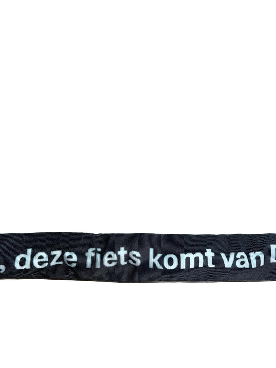 ART*** 120cm kettingslot met tekst; "Afblijven, deze fiets komt van Dumo."
