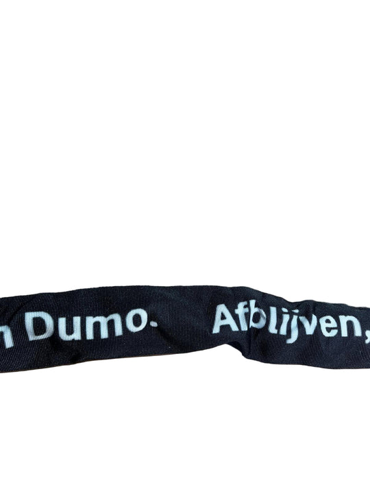ART*** 120cm kettingslot met tekst; "Afblijven, deze fiets komt van Dumo."
