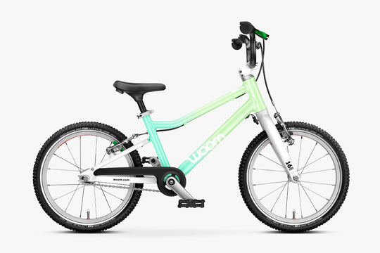 Woom Go 3 – 16″ kinderfiets – Vibrant Yellow / Hot Pink / Spearmint Crush – Nieuw – Gratis verzending