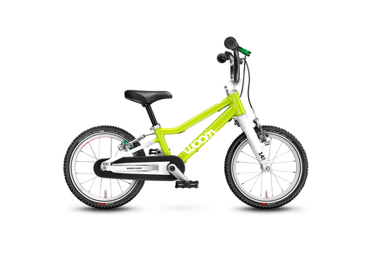 Woom Original 3 Kinderfiets – Flame Orange, Lizard Lime & Sky Blue