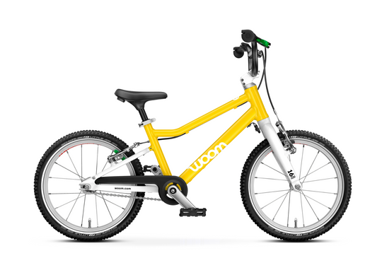 Woom Go 3 – 16″ kinderfiets – Vibrant Yellow / Hot Pink / Spearmint Crush – Nieuw – Gratis verzending