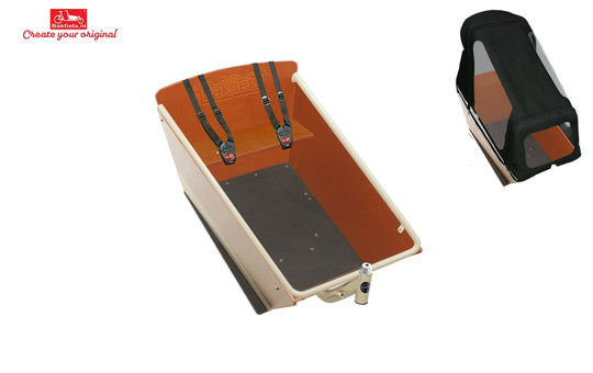 Bakfiets.nl Cargobike Long STEPS E6100 – Creamwhite Gloss – Enviolo – Hydraulische Schijfremmen – Houten Long Box – SafetyRail + RollBars + Tent – Gratis Bezorging